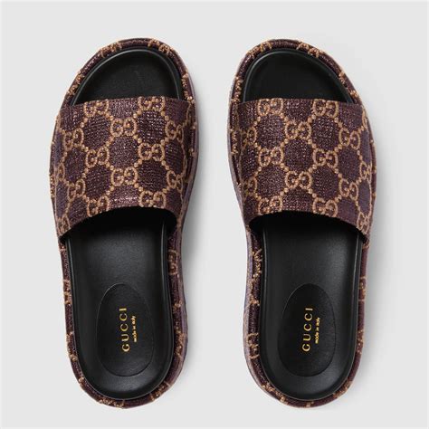 gucci tan slippers|gucci slippers women.